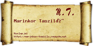 Marinkor Tasziló névjegykártya